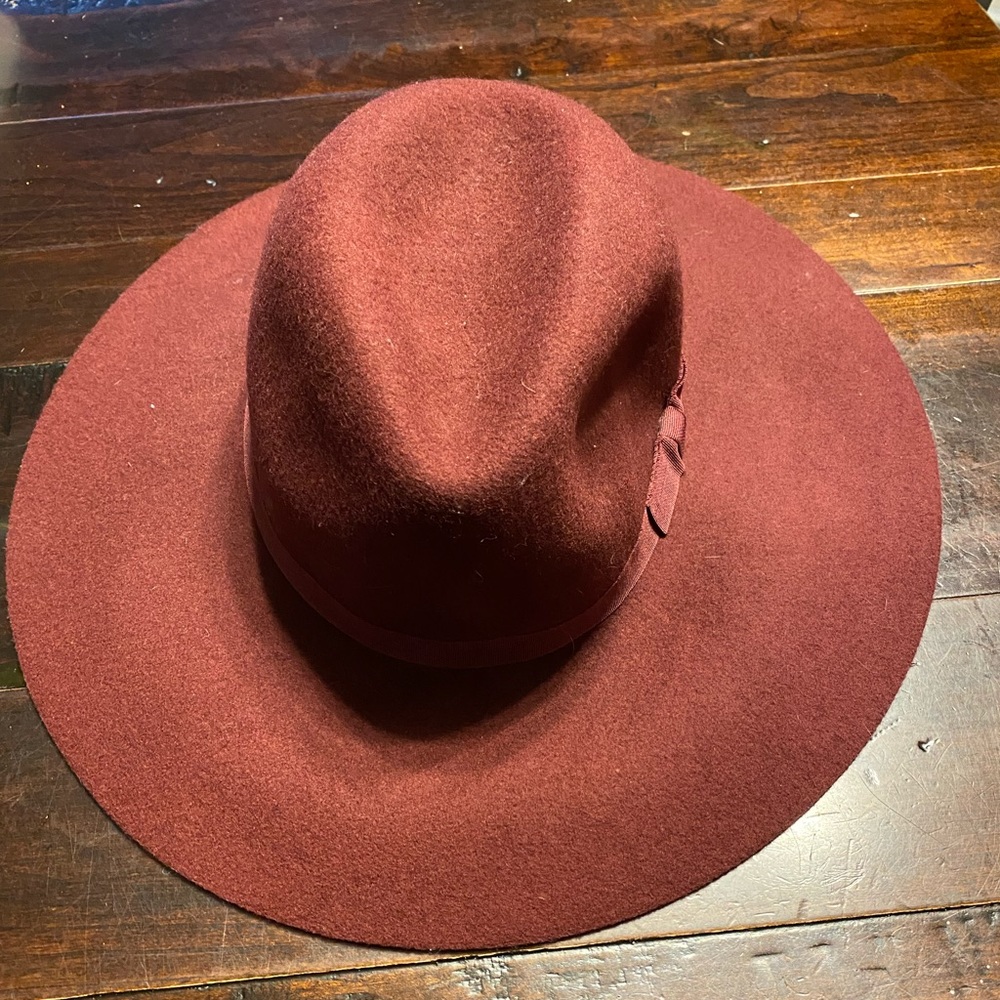 EXPRESS Burgundy Wool #Fedora Fall Hat NWT